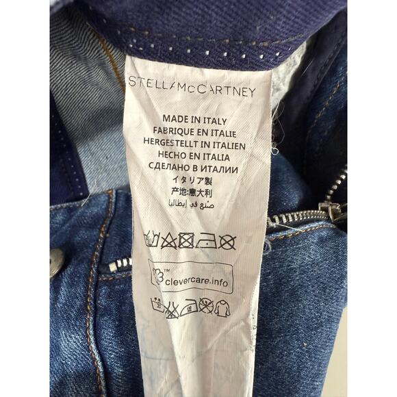 Stella McCartney Blue Denim Mini Skirt Size 38 Embroidered Flowers Made in Italy - Picture 6 of 7